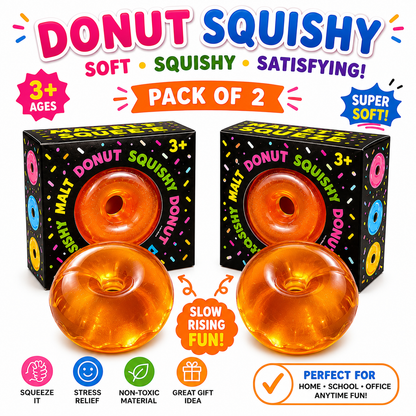 Donut Squishy Toy – Blue Soft Slow Rising Stress Relief Sensory Fidget Squeeze Toys for Kids & Adults - Squishy Donut Set Nirvana Guru