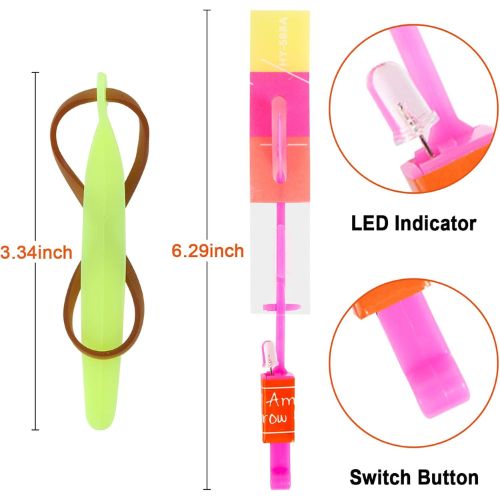 25 Sets LED Flying Set, 25 Slingshot+25 Glow Helicopter-50 Pcs, Flying Toy Outdoor Toys Glow in The Dark Party Supplies Party Favors for Kids 8-12,4-8 nirvanaguru