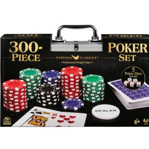 Spin Master Games, Cardinal Classics, 300-Piece Poker Set with Aluminum Carrying Case & Professional Weight Chips & Poker Dice, for Ages 8+ Nirvana Guru