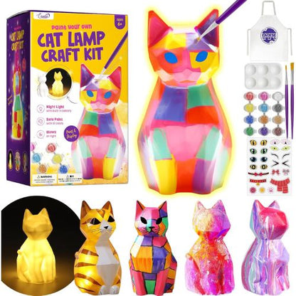 Paint Your Own Cat Lamp Kit, Arts and Crafts for Kids Ages 8-12, Art Supplies Painting kit for Kids 6-12, Cat Night Light Toys Girls Boy Birthday Gift for Kid Ages 3 4 5 6 7 8 9 10 11 12+ nirvanaguru