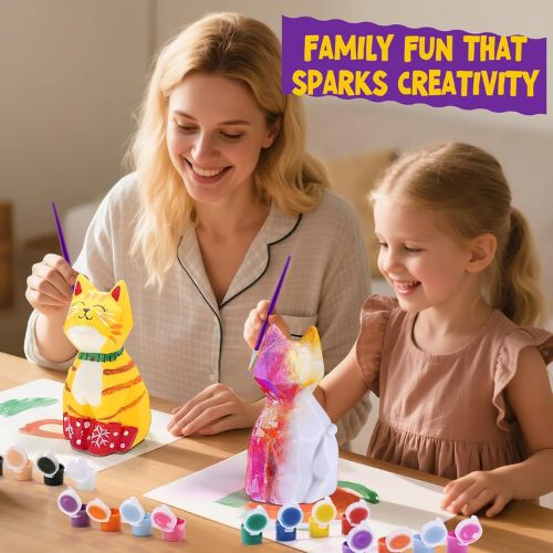 Paint Your Own Cat Lamp Kit, Arts and Crafts for Kids Ages 8-12, Art Supplies Painting kit for Kids 6-12, Cat Night Light Toys Girls Boy Birthday Gift for Kid Ages 3 4 5 6 7 8 9 10 11 12+ nirvanaguru