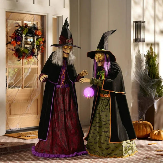 Member's Mark Pre-Lit Animated Crystal Ball Witches, Set of 2 nirvanaguru
