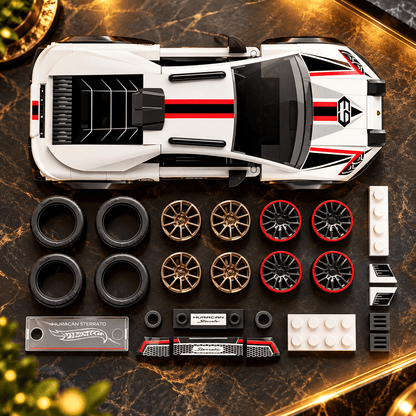 Mattel Brick Shop Hot Wheels Lamborghini Huracán Sterrato Building Toy Kit, 268 Pieces, Collector Set