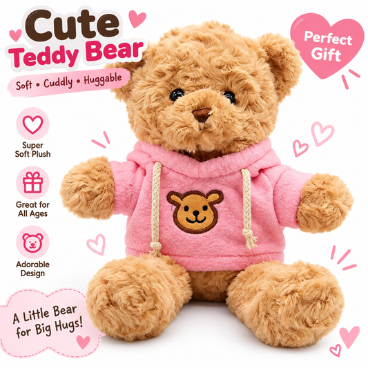 Soft Teddy Bear Stuffed Animals - 11.8'' Teddy Bear Plush Toy Wearing Sweater Birthday Christmas Valentine’s Day Gift for Kids Girlfriend (Pink)