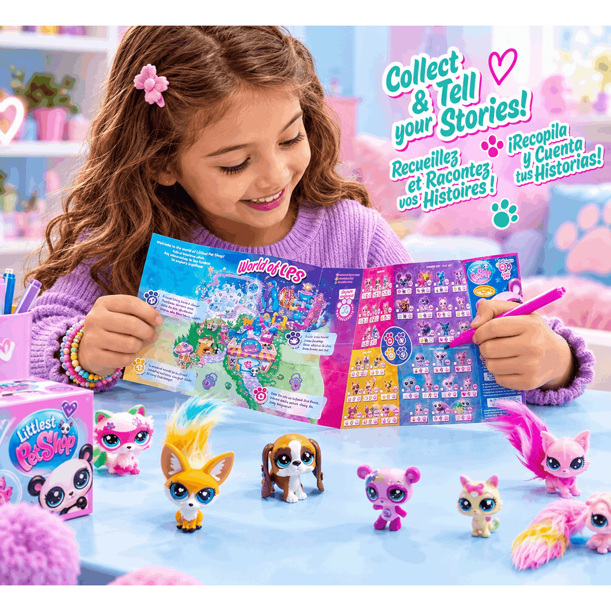 Littlest Pet Shop Deluxe Surprise Reveal Collectible Figures Divas on the Go – 6pc