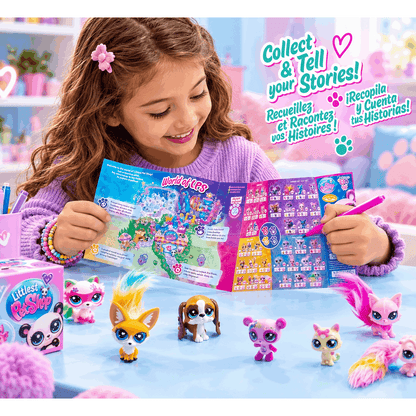 Littlest Pet Shop Deluxe Surprise Reveal Collectible Figures Divas on the Go – 6pc