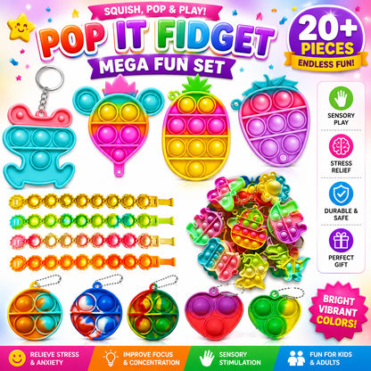 160 Pcs Fidget Toys Party Favors Pack - Randomly Selected Pop Sensory Set Gifts Stickers for Kids Adults Boy Girl Stocking Stuffers Autistic Bulk Goodie Bag Filler Treasure Box Classroom Prizes School Nirvana Guru