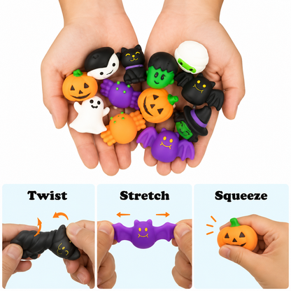 36Pcs Halloween Kawaii Squishies Treasure Box Mini Mochi Squishy Squeeze Toys Stress Reliever Anxiety Packs for Kids Halloween Party Favors (Halloween) Nirvana Guru