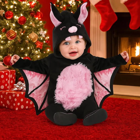Baby Pink Vampire Bat Costume – Infant Halloween Outfit with Wings – Cute & Spooky Baby Bat Costume nirvanaguru