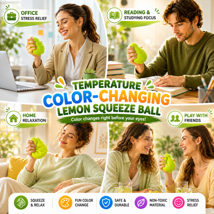 Crunchy Lemon Squishy - Color Changing Crispy Lemon Stress Ball for Anxiety Relief Toy Squeeze Shapeable for Adults Nirvana Guru