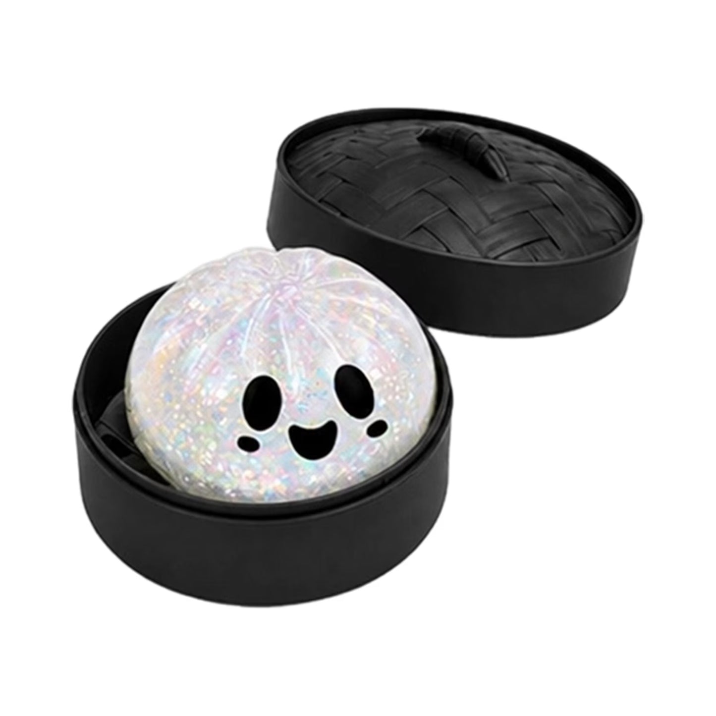 Halloween Ghost Dumpling Squishy - Silent Sensory Monster Squishies with Steamer Box - Stretchy Desk Toy for Kids Halloween Trick Or Treat Favors Black Nirvana Guru