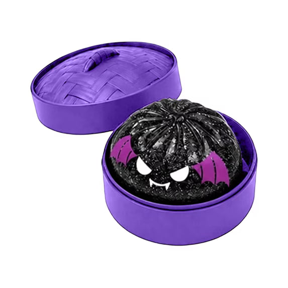 Halloween Ghost Dumpling Squishy - Silent Sensory Monster Squishies with Steamer Box - Stretchy Desk Toy for Kids Halloween Trick Or Treat Favors Black Nirvana Guru