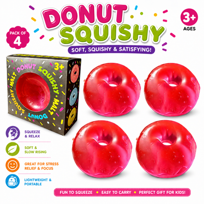 Donut Squishy Toy – Blue Soft Slow Rising Stress Relief Sensory Fidget Squeeze Toys for Kids & Adults - Squishy Donut Set Nirvana Guru