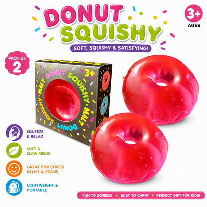 Donut Squishy Toy – Blue Soft Slow Rising Stress Relief Sensory Fidget Squeeze Toys for Kids & Adults - Squishy Donut Set Nirvana Guru