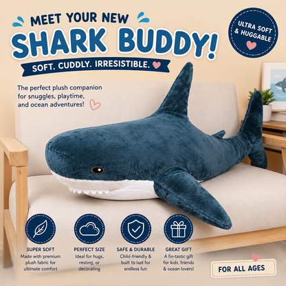 Shark Stuffed Animal Plush 11" Cute Shark Toy Plush Pillows Soft Cotton Sharks Plushies Ocean Sea Animal Doll Gifts for Boys Girls Kids Adults ( Navy Blue ） Nirvana Guru