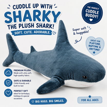 Shark Stuffed Animal Plush 11" Cute Shark Toy Plush Pillows Soft Cotton Sharks Plushies Ocean Sea Animal Doll Gifts for Boys Girls Kids Adults ( Navy Blue ） Nirvana Guru