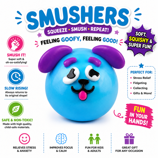Smushers Squishy Curiosities - Ultra-Soft Slow Rising Stress Relief Toy for Adults - Cute Quirky Sensory Fidget Toy for Anxiety Relief - ADHD & Autism - Unique Office Desk Decor Nirvana Guru