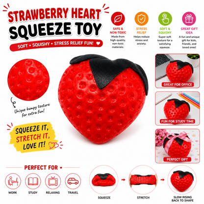 Strawberry Squishy Toy - Soft Squeeze Stress Relief Fidget Toy - Slow Rising Sensory Toy for Kids - Teens & Adults - Cute Strawberry Design Nirvana Guru