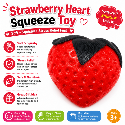 Strawberry Squishy Toy - Soft Squeeze Stress Relief Fidget Toy - Slow Rising Sensory Toy for Kids - Teens & Adults - Cute Strawberry Design Nirvana Guru