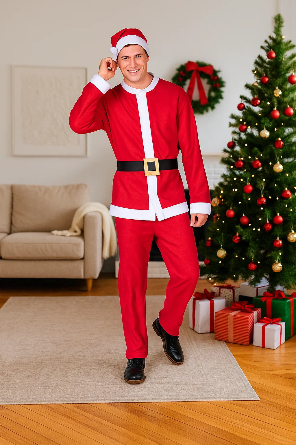 Northlight Men's Red and White Santa Claus Christmas Costume Set - Plus Size nirvanaguru