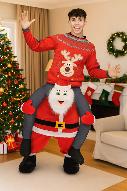 Fun World Carry Me Santa Adult 3D Character Pants Christmas Costume - Standard nirvanaguru