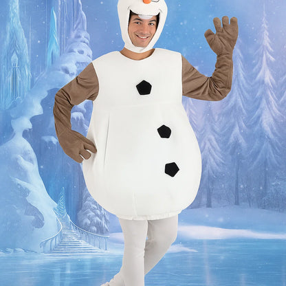 Adult Disney Frozen Olaf Halloween Costume for Men and Women | Body Piece with Leggings, Headpiece, Hand and Shoe Covers nirvanaguru