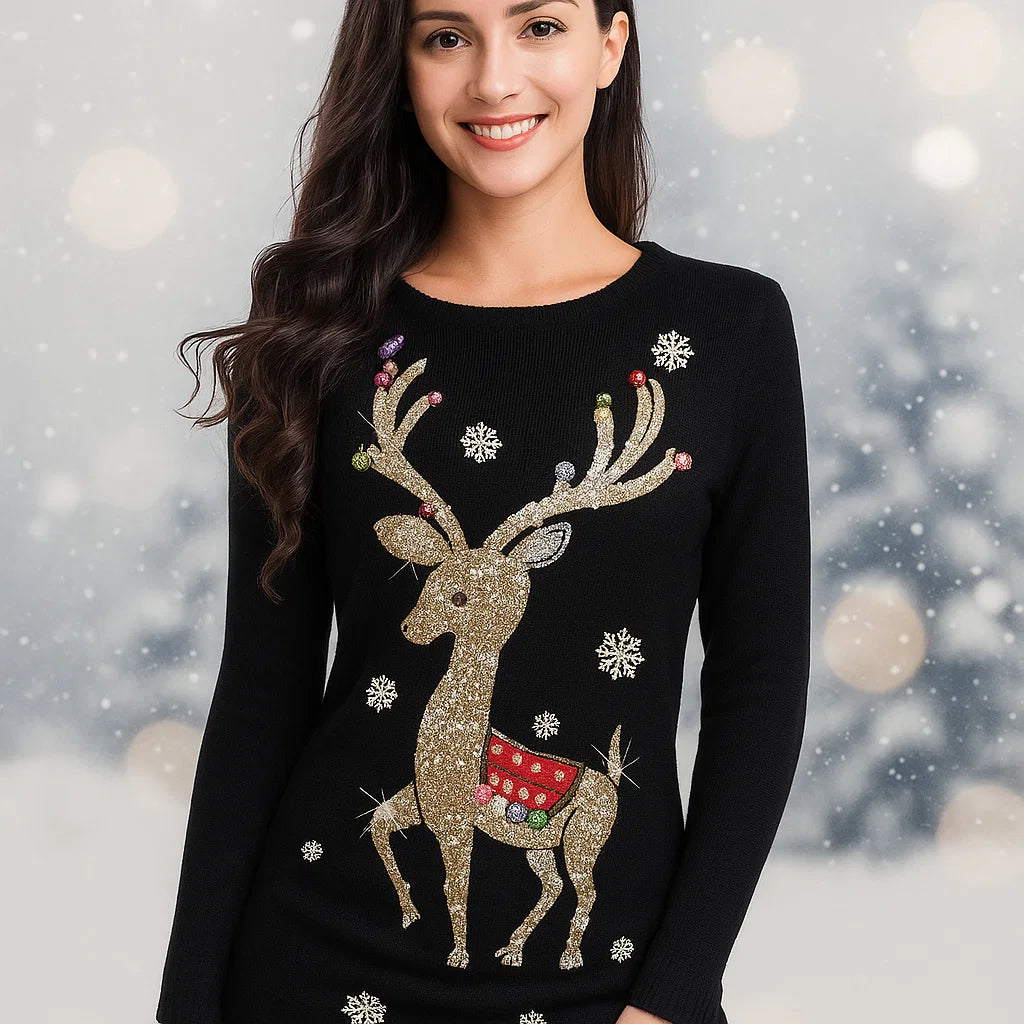 v28 Varied Ugly Christmas Sweater for Women Funny Reindeer Knit Sweaters Dress nirvanaguru