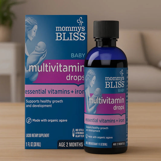 Mommy's Bliss Baby Multivitamin + Iron, Daily Essential Vitamins for Immune Support, Healthy Growth & Bone Development*, Age 2 Months+, 30 ml, Liquid Nirvana Guru