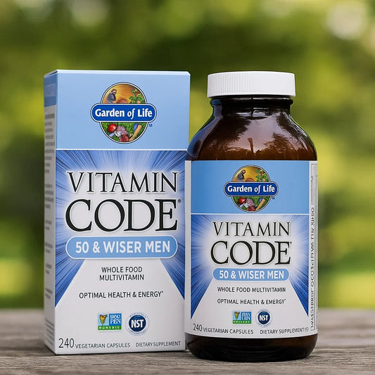 Garden of Life Multivitamin for Men - Vitamin Code 50 & Wiser Men's Raw Whole Food Vitamin Supplement with Probiotics, Vegetarian, 240 Capsules Nirvana Guru