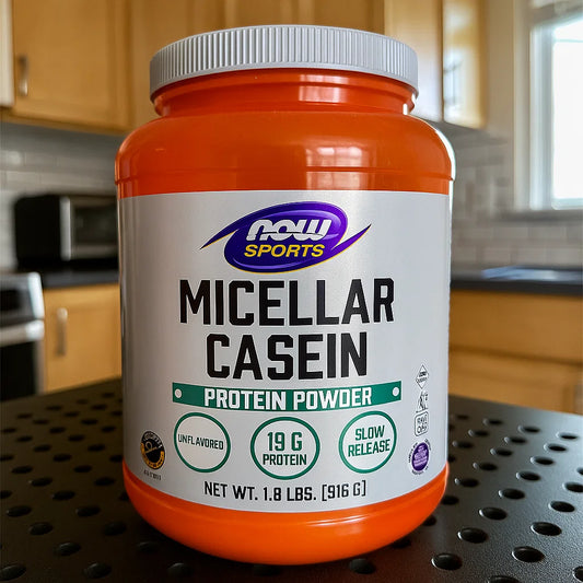 NOW Foods Sports Nutrition, Micellar Casein 19 g, Slow Release, Unflavored Powder, 1.8-Pound Nirvana Guru